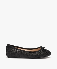 GEMO Ballerines fille unies pailletées à nœud décoratif noir vif