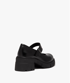 ballerines fille unies a talon large et semelle crantee noirD962001_4