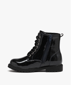 boots fille vernies a paillettes avec semelle crantee noirD962901_3