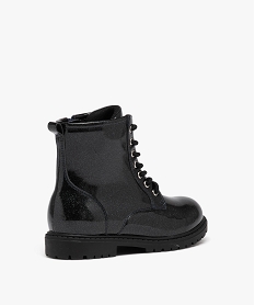 boots fille vernies a paillettes avec semelle crantee noirD962901_4