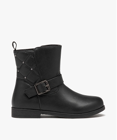 GEMO Boots fille unies à boucle avec détails fantaisie noir standard