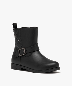 boots fille unies a boucle avec details fantaisie noir fille G MO