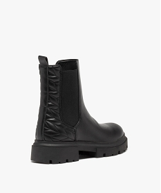 boots fille unies style chelsea effet matelasse a semelle crantee noirD963501_4