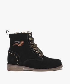 BOOTS MARRON SANS GENRE BLACK:30147720242-Cuir vachette/Polyester/Tpr/Polyester/