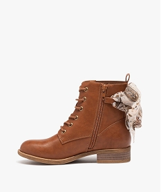 boots a lacets et ruban en voile fille brun bottes et bootsD964301_3