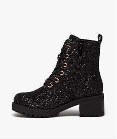 boots fille a talon carre avec dessus en strass noir bottes et bootsD964501_3