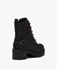 boots fille a talon carre avec dessus en strass noir bottes et bootsD964501_4