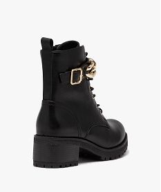 boots fille unies a talon carre avec chaine fantaisie noirD964601_4