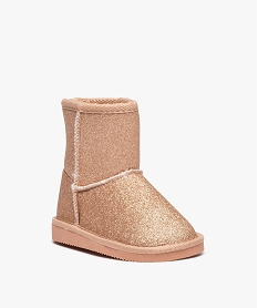 boots fille fourrees dessus uni a paillettes rose vifD965301_2