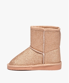 boots fille fourrees dessus uni a paillettes rose vifD965301_3
