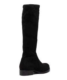 bottes fille montantes en velours uni avec tige souple noirD965801_4