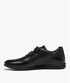 derbies homme dessus en cuir uni a double scratch noir chaussures de villeD966201_3