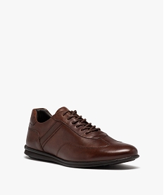 derbies homme confort dessus en cuir uni brunD966401_2