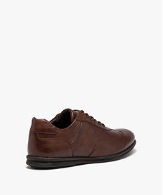 derbies homme confort dessus en cuir uni brun chaussures de villeD966401_4