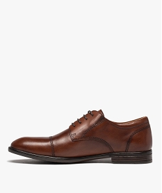 derbies homme unis en cuir avec elastique daisance et a lacets ronds - pierre cardin brun chaussures de villeD966901_3