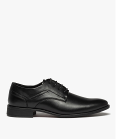 GEMO Derbies homme classiques unis à lacets ronds Noir