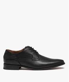 GEMO Derby à bout carré avec lacets ronds homme noir vif