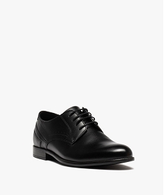 derbies homme unies dessus en cuir et a lacets ronds noir vifD968301_2