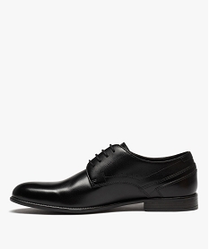 derbies homme unies dessus en cuir et a lacets ronds noir vifD968301_3