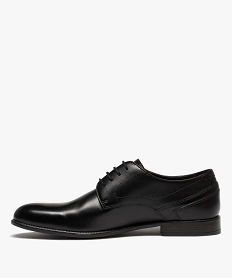 derbies homme unies dessus en cuir et a lacets ronds noirD968301_3