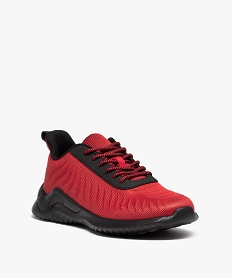 baskets homme en mesh avec motifs en relief rougeD969301_2
