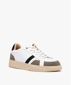 baskets homme multicolores avec dessus en cuir - alma planete blancD969701_2