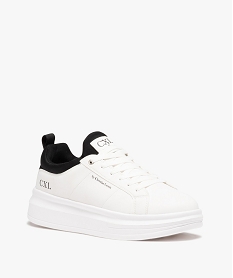 baskets homme unies dessus satine a semelle epaisse - cxl by christian lacroix blancD970001_2