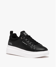baskets homme unies dessus satine a semelle epaisse - cxl by christian lacroix noirD970101_2