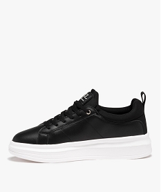 baskets homme unies dessus satine a semelle epaisse - cxl by christian lacroix noirD970101_3