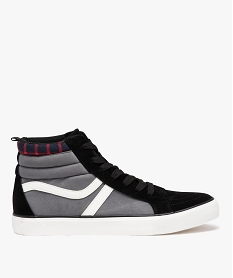 GEMO Baskets homme mid-cut en suédine à col rembourré noir vif