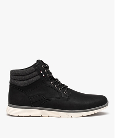 GEMO Baskets homme mid-cut avec col rembourré style denim noir vif