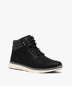 baskets homme mid-cut avec col rembourre style denim noirD971801_2
