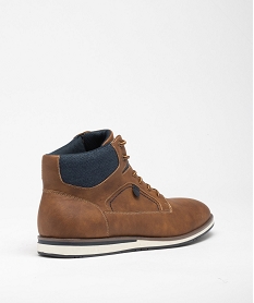 baskets homme mid-cut casual unies avec col denim brunD971901_4