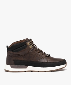 baskets homme mid-cut a col mousse et semelle crantee brun baskets montantesD972001_1