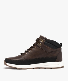 baskets homme mid-cut a col mousse et semelle crantee brun baskets montantesD972001_3