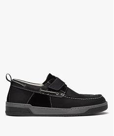 chaussures bateau homme unies a scratch bleuD972301_1