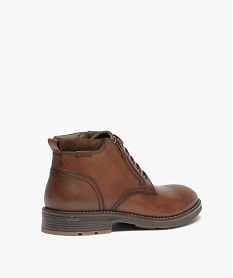 boots homme casual en cuir uni a zip et a lacets brun bottes et bootsD974001_4