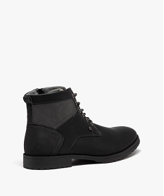 boots homme casual a zip et a lacets bicolores noir bottes et bootsD974401_4