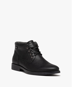 boots homme unies style casual a lacets noirD974701_2