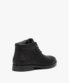 boots homme unies style casual a lacets noirD974701_4