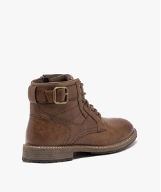 boots homme unies dessus graine avec boucle fantaisie et a zip orangeD974801_4
