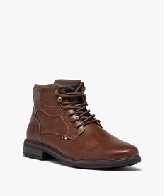 boots homme unies a lacets et a zip style casual brunD974901_2