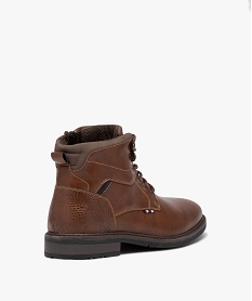 boots homme unies a lacets et a zip style casual brunD974901_4