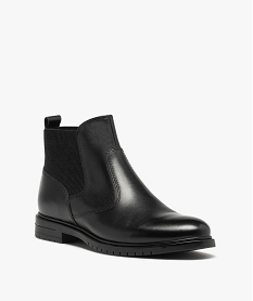 chelsea boots dessus cuir homme noirD975101_2