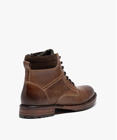 boots homme en cuir graine uni avec interieur double brunD975201_4