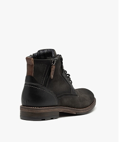 boots bi-matieres avec zip fantaisie homme noirD975501_4