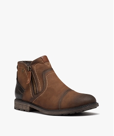 boots homme fourrees a double zip brunD975801_2
