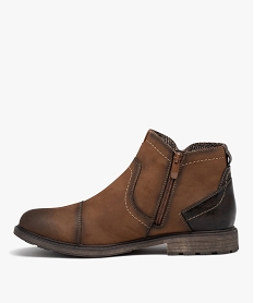 boots homme fourrees a double zip brunD975801_3