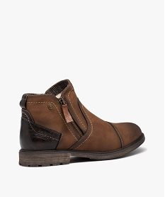 boots homme fourrees a double zip brunD975801_4