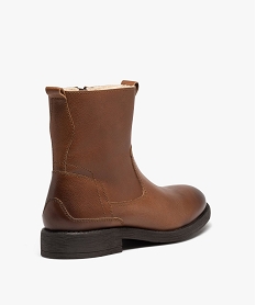 boots homme dessus en cuir uni et fourrees sherpa brunD977001_4